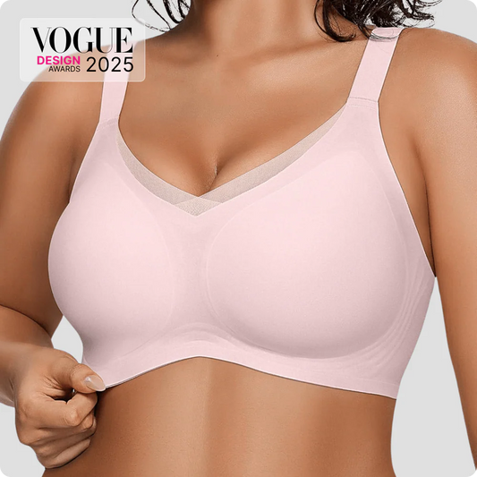 Bella Bra - Wireless V-Neck Crossover Mesh Support Bra